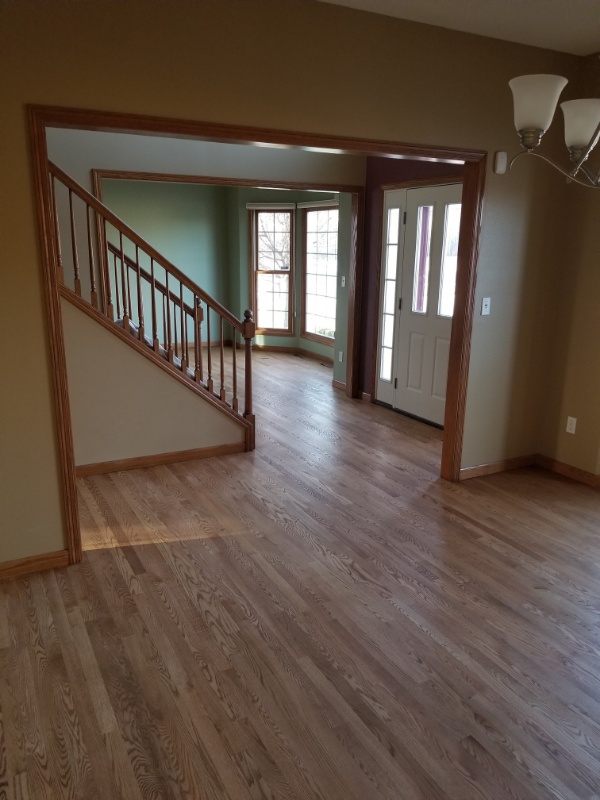 authentic hardwood entryway flooring by Wisconsin's wood flooring contractors
