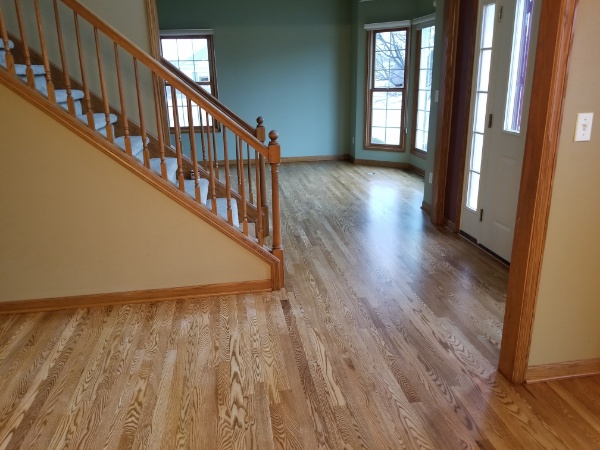 Custom Cut hardwood entryway by Wisconsin's Hardwood Contractors