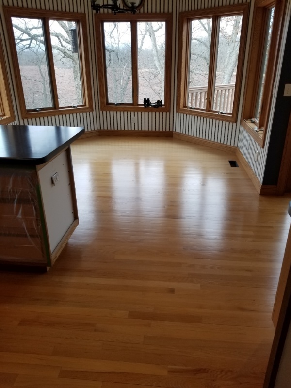 Authentic kitchen hardwood installation in Wisconsin