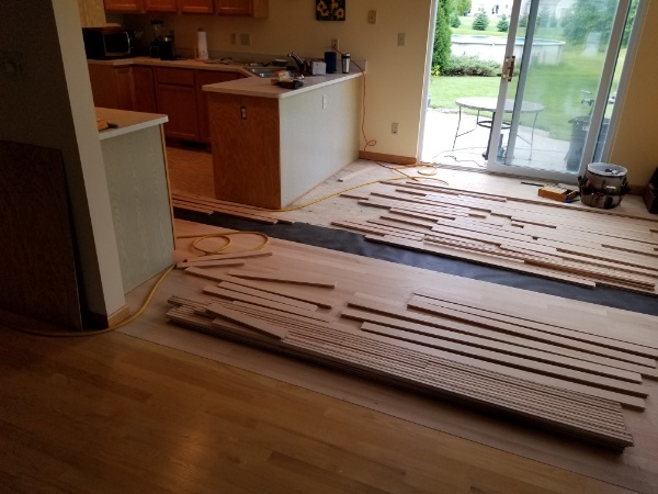 Kitchen Hardwood Flooring Installation Custom Hardwood Kitchen Flooring Installation in Milwaukee