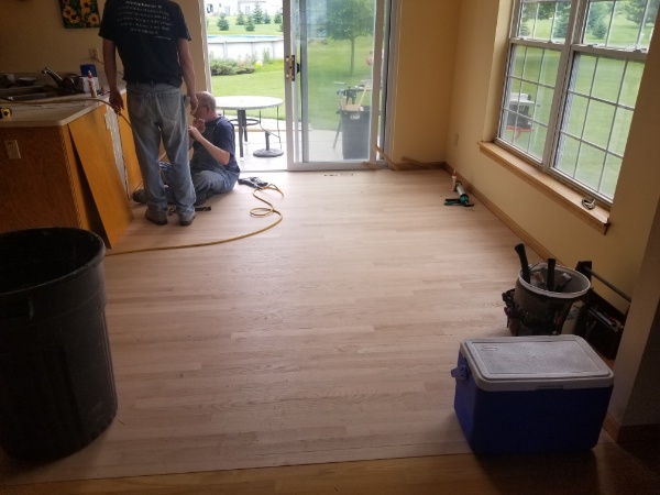 Kitchen hardwood Floor refinishing in Milwaukee
