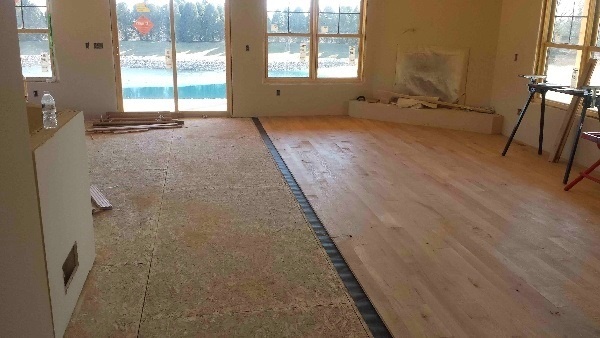 Wood Dining Room Floor Being Installed