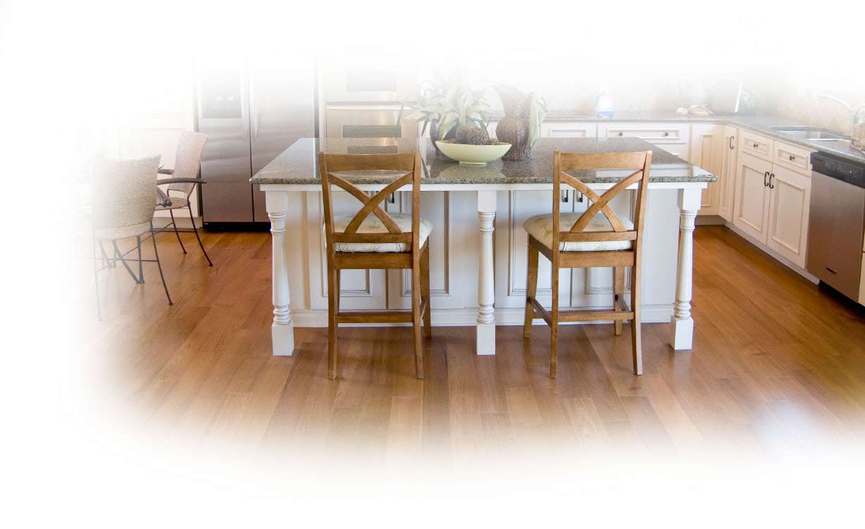 Wood flooring in the kitchen